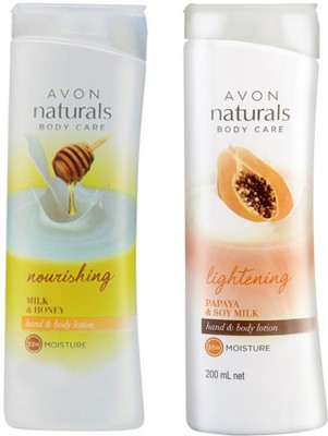 AVON Skin Care Body Lotion Combo (papaya - milk & honey)(400 ml)