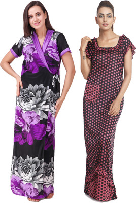 YUALIN CREATION Women Nighty Set(Multicolor)