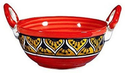 caffeine Handmade Serving Kadhai Set of 1 Kadhai 14 cm diameter with Lid 0.35 L capacity(Ceramic)