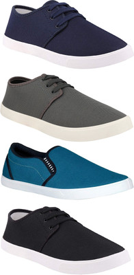 Chevit Combo Pack of 4 Casual Sneakers With Loafers For Men(Multicolor)
