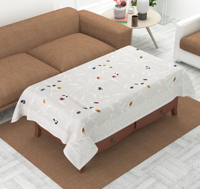 FAIRY HOME Self Design 4 Seater Table Cover(White, Cotton)