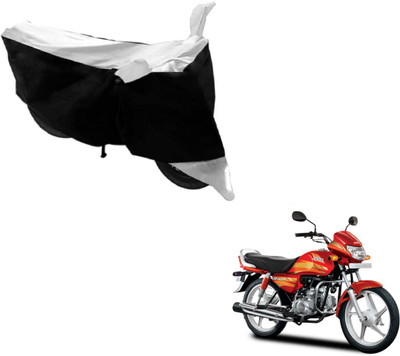 MOCKHE Two Wheeler Cover for Hero(CD deluxe, Black, Silver)