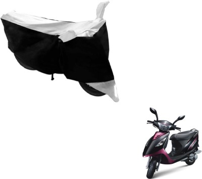 MOCKHE Two Wheeler Cover for TVS(Scooty Streak, Black, Silver)