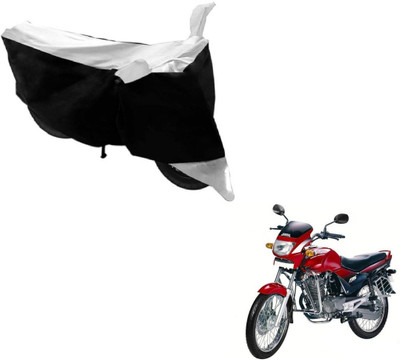 MOCKHE Two Wheeler Cover for Hero(Ambition, Black, Silver)