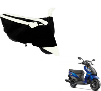 NIKS Two Wheeler Cover for Suzuki(Let's, Black, White)