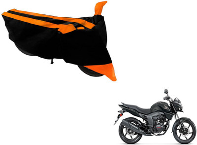 Amanzo Two Wheeler Cover for Honda(CB Trigger, Black, Orange)