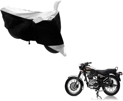 MOCKHE Two Wheeler Cover for Royal Enfield(Electra Delux, Black, Silver)