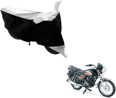 MOCKHE Two Wheeler Cover for TVS(Max 4R, Black, Silver)