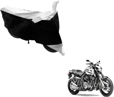 MOCKHE Two Wheeler Cover for Yamaha(VMAX, Black, Silver)