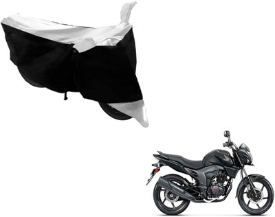 MOCKHE Two Wheeler Cover for Honda(CB Trigger, Black, Silver)