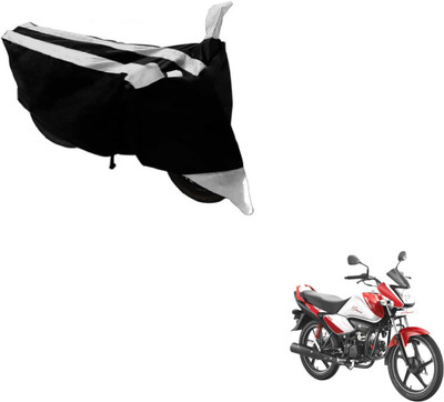 MOCKHE Two Wheeler Cover for Hero(Splendor I Smart, Black, Silver)