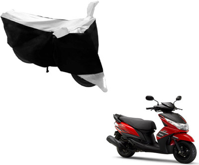 MOCKHE Two Wheeler Cover for Yamaha(Ray Z, Black, Silver)