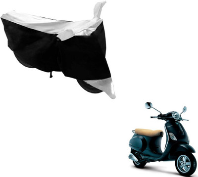 MOCKHE Two Wheeler Cover for Universal For Bike(Vespa, Black, Silver)