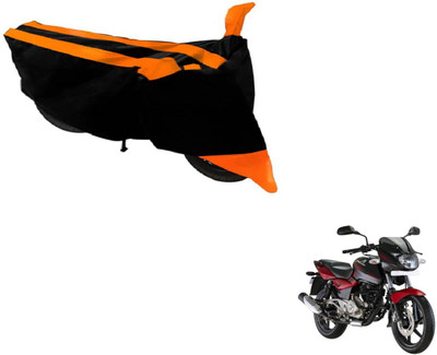 Amanzo Two Wheeler Cover for Bajaj(Pulsar 180 DTS-i, Black, Orange)