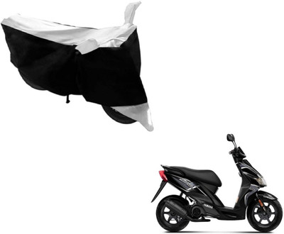 MOCKHE Two Wheeler Cover for Yamaha(Jog R, Black, Silver)