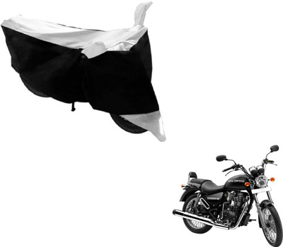 MOCKHE Two Wheeler Cover for Royal Enfield(Thunderbird 350, Black, Silver)
