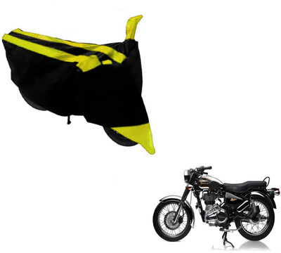 MOCKHE Two Wheeler Cover for Royal Enfield(Electra Delux, Black, Yellow)