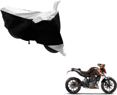 MOCKHE Two Wheeler Cover for KTM(Duke 200, Black, Silver)