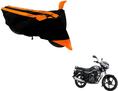 Amanzo Two Wheeler Cover for Bajaj(Discover 100 DTS-i, Black, Orange)
