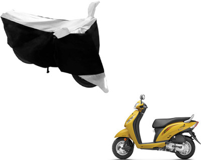 MOCKHE Two Wheeler Cover for Honda(Activa i, Black, Silver)