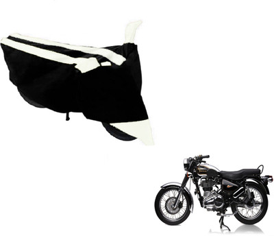 MOCKHE Two Wheeler Cover for Royal Enfield(Electra Delux, Black, White)