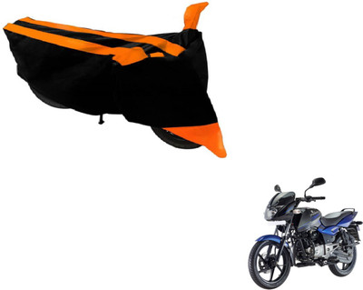 Amanzo Two Wheeler Cover for Bajaj(Pulsar 150 DTS-i, Black, Orange)