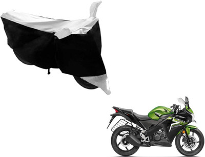 MOCKHE Two Wheeler Cover for Honda(CBR 150R, Black, Silver)