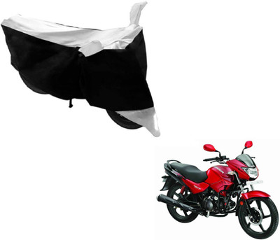 MOCKHE Two Wheeler Cover for Hero(Glamour FI, Black, Silver)