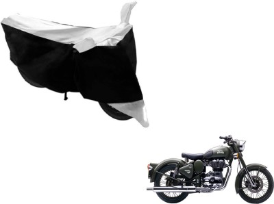 Amanzo Two Wheeler Cover for Royal Enfield(Battle Green, Black, Silver)