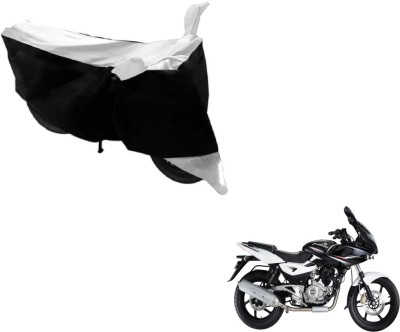 MOCKHE Two Wheeler Cover for Bajaj(Pulsar 220 DTS-i, Black, Silver)