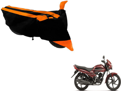 Amanzo Two Wheeler Cover for Honda(Dream Yuga, Black, Orange)