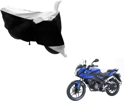 Amanzo Two Wheeler Cover for Bajaj(Pulsar AS 150, Black, Silver)
