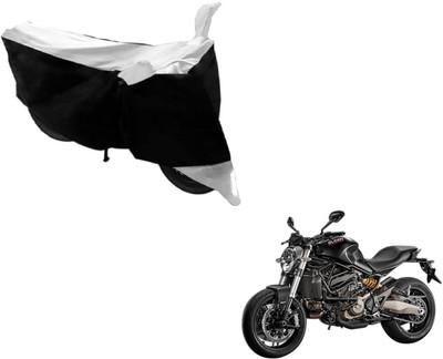 MOCKHE Two Wheeler Cover for Ducati(Monster 821, Black, Silver)