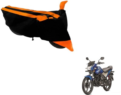 Amanzo Two Wheeler Cover for Honda(CB Shine, Black, Orange)