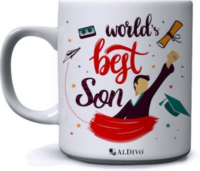 alDivo Gift World's Best Son Printed Ceramic Coffee Mug(350 ml)