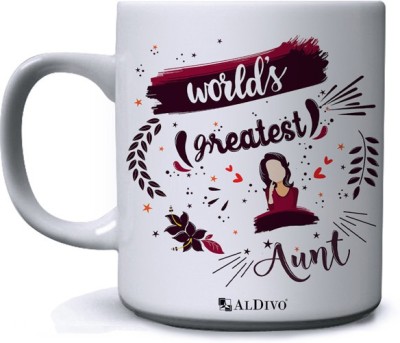 alDivo Gift World’s Greatest Aunty Printed Ceramic Coffee Mug(350 ml)