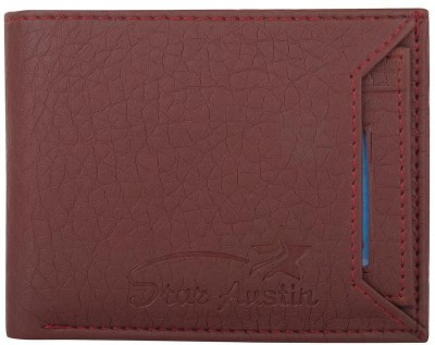 Star Austin Men Maroon Artificial Leather Wallet(5 Card Slots)