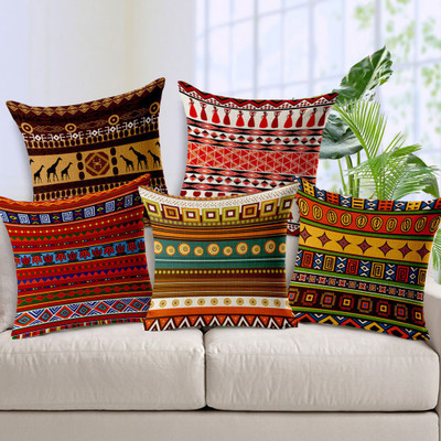 AEROHAVEN Jute, Dupion Silk Cushions Cover(40 cm*40 cm, Pack of 5, Multicolor)