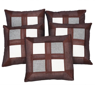 Casanest Satin Cushions Cover(Pack of 5, 41 cm*41 cm, Brown)