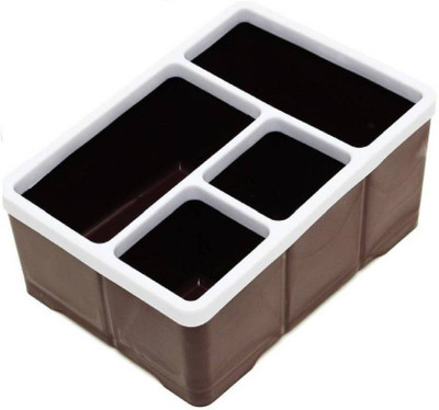 SHREEJIIH 4 Compartments PLASTIC 4 Compartments plastic Plastic Remote box (Brown)(Brown)