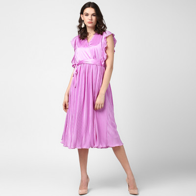 STYLESTONE Women Wrap Purple Midi/Calf Length Dress