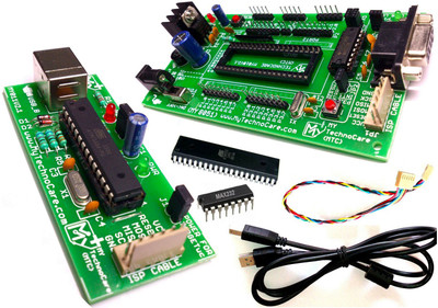 MY TechnoCare Development Board With USB Programmer ,chip, Project Kit Micro Controller Board Electronic Hobby Kit