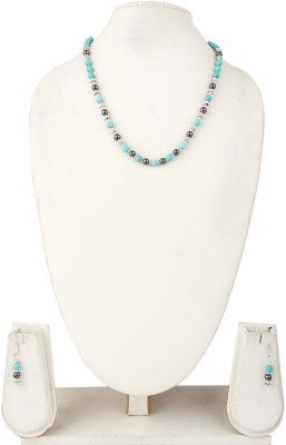 Pearlz Ocean Alloy Silver Turquoise, Silver, Black Jewellery Set(Pack of 1)
