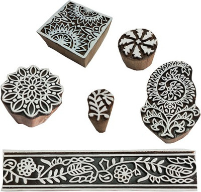 skart wooden printing block stamp1175 Printing Blocks(Pack of 6)