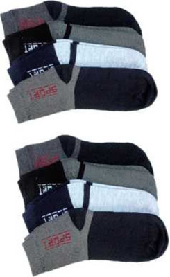 RAJAVI Men & Women Color Block Ankle Length(Pack of 8)