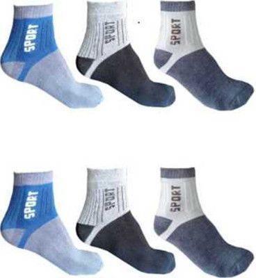 RAJAVI Men Color Block Ankle Length(Pack of 6)