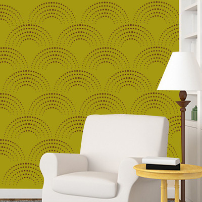 Arhat DAMASK E-315 GLOSSY PVC Stencil(Pack of 1, DESIGNER MOTIFF)