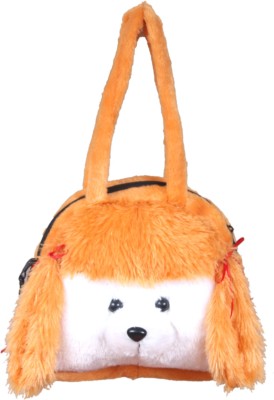 Tickles Soft Cute Poodle Hand Purse Sling Bag For Kids School Bag(White, 10 inch)