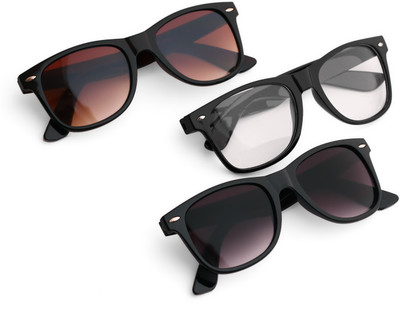 Royal Son Wayfarer Sunglasses(Black, Brown, Clear)