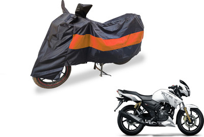 Auto Hub Two Wheeler Cover for TVS(Apache RTR 160, Black, Orange)